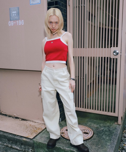 WHO'S WHO gallery（フーズフーギャラリー）の「ohanaニットキャミ（キャミソール・レディース・ピンク/レッド/ブラック/オフホワイト/サックスブルー・FREE）」の19枚目の写真