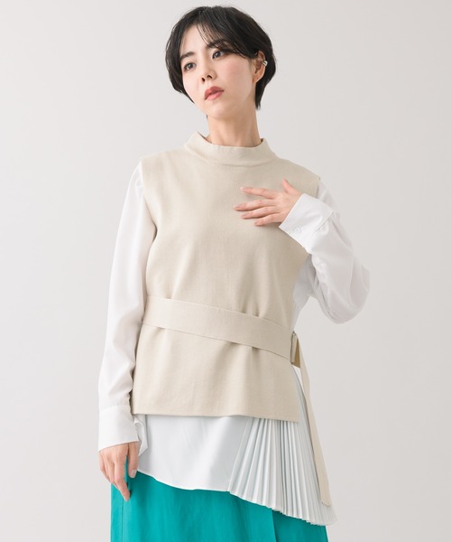 【KATHARINEROSS】ニットベスト&アシメプリーツブラウスレイヤードセット