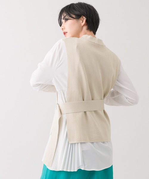 【KATHARINEROSS】ニットベスト&アシメプリーツブラウスレイヤードセット