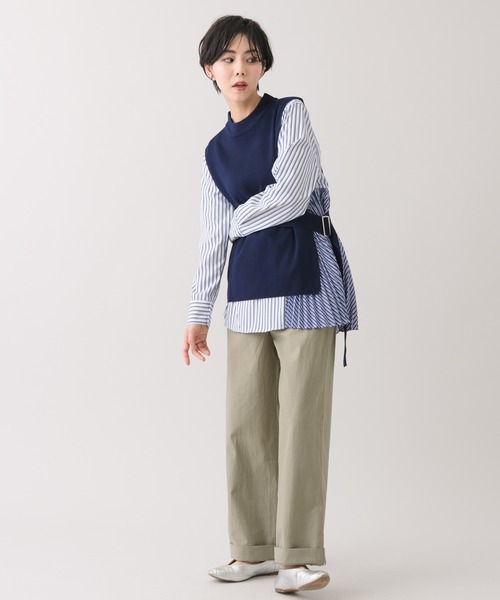 【KATHARINEROSS】ニットベスト&アシメプリーツブラウスレイヤードセット