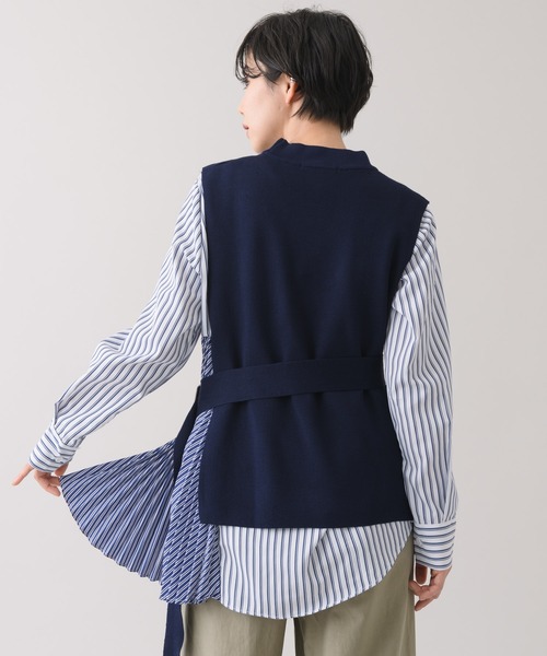 【KATHARINEROSS】ニットベスト&アシメプリーツブラウスレイヤードセット
