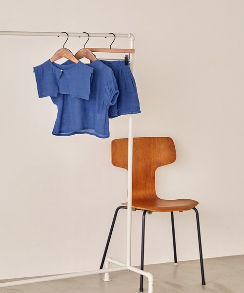 &yam(アンドヤム)の「3way ビックカラーセット 楊柳シャツ 【親子お揃い/リンクコーデ】(シャツ/ブラウス・キッズ・ブラック/パープル/イエロー/ブルー/グリーン・100-110cm/120-130cm/110-120cm)」の4枚目の写真