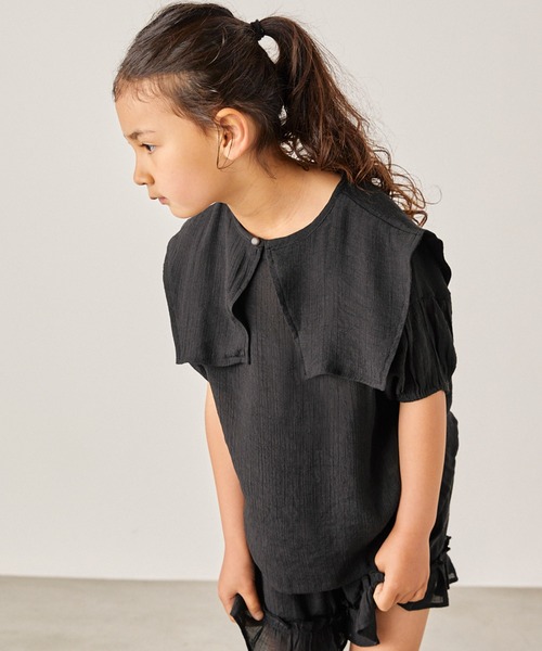 &yam(アンドヤム)の「3way ビックカラーセット 楊柳シャツ 【親子お揃い/リンクコーデ】(シャツ/ブラウス・キッズ・ブラック/パープル/イエロー/ブルー/グリーン・100-110cm/120-130cm/110-120cm)」の2枚目の写真