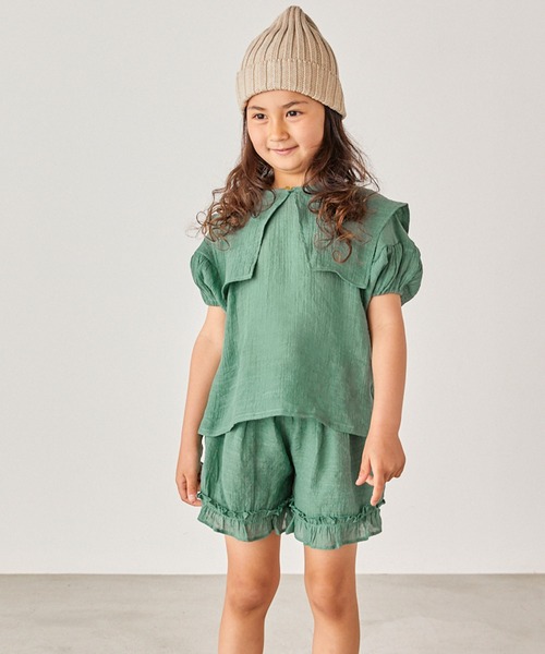 &yam(アンドヤム)の「3way ビックカラーセット 楊柳シャツ 【親子お揃い/リンクコーデ】(シャツ/ブラウス・キッズ・ブラック/パープル/イエロー/ブルー/グリーン・100-110cm/120-130cm/110-120cm)」の6枚目の写真