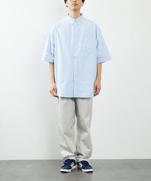 FREAK'S STORE（フリークスストア）の「FREAK'S STORE/フリークスストア ビックシルエット ボタンダウン シャツ/BIG BD SHT 半袖（シャツ/ブラウス・メンズ・ホワイト/サックスブルー/ブルー系その他/ピンク・MEDIUM/LARGE）」の13枚目の写真