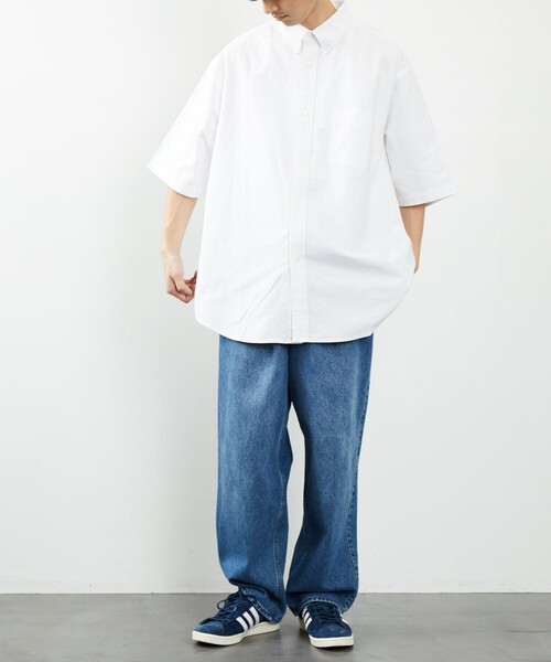 FREAK'S STORE（フリークスストア）の「FREAK'S STORE/フリークスストア ビックシルエット ボタンダウン シャツ/BIG BD SHT 半袖（シャツ/ブラウス・メンズ・ホワイト/サックスブルー/ブルー系その他/ピンク・MEDIUM/LARGE）」の17枚目の写真