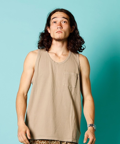COMMON EDUCATION(コモンエデュケーション)の「POCKET TANK TOP JP/ ポケット タンクトップ JP(タンクトップ・メンズ・ホワイト/ブラック/グレイッシュベージュ・SMALL/MEDIUM/LARGE/X-LARGE)」の3枚目の写真