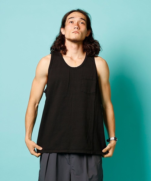 COMMON EDUCATION(コモンエデュケーション)の「POCKET TANK TOP JP/ ポケット タンクトップ JP(タンクトップ・メンズ・ホワイト/ブラック/グレイッシュベージュ・SMALL/MEDIUM/LARGE/X-LARGE)」の16枚目の写真