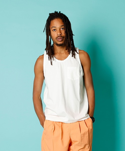 COMMON EDUCATION(コモンエデュケーション)の「POCKET TANK TOP JP/ ポケット タンクトップ JP(タンクトップ・メンズ・ホワイト/ブラック/グレイッシュベージュ・SMALL/MEDIUM/LARGE/X-LARGE)」の8枚目の写真