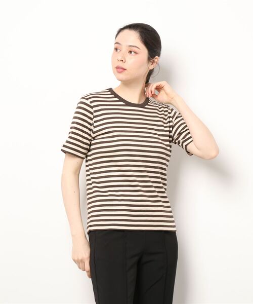 Morris & Sons(モリスアンドサンズ)の「MORRIS & SONS | ボーダークルーネックTシャツ WOMEN(Tシャツ/カットソー・レディース・ブラウン系その他/ブラック系その他/レッド系その他・MEDIUM/SMALL)」の7枚目の写真
