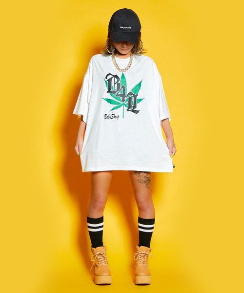 babyShoop（ベイビーシュープ）の「B4Lマリファナ ロゴBIGT-SH（Tシャツ/カットソー・レディース・ホワイト/ブラック・FREE）」の10枚目の写真