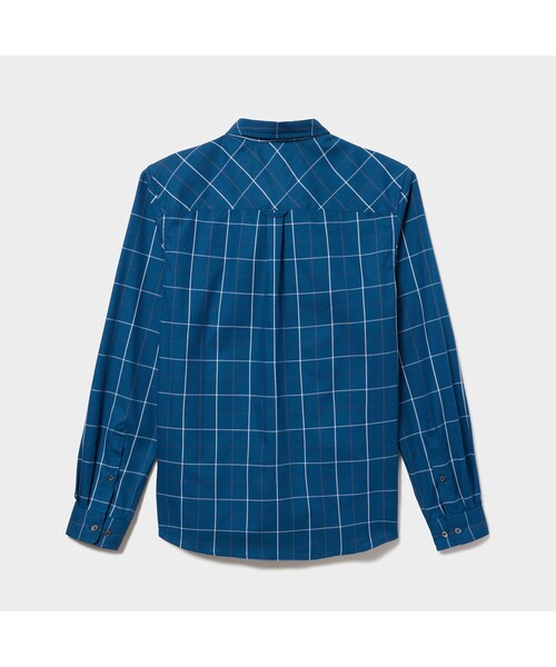 AIGLE（エーグル）の「吸水速乾 ミニワッフルチェック 長袖シャツ（シャツ/ブラウス・メンズ・ホワイト/ブルー・LL/S/M/L）」の9枚目の写真