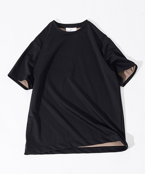 417 EDIFICE（フォーワンセブンエディフィス）の「ハイゲージダブルニットTEE 【Made in Japan】（Tシャツ/カットソー・メンズ・ブルー系その他/ブラック/ベージュ/チャコールグレー/グリーン/オレンジ・SMALL/LARGE/MEDIUM）」の2枚目の写真