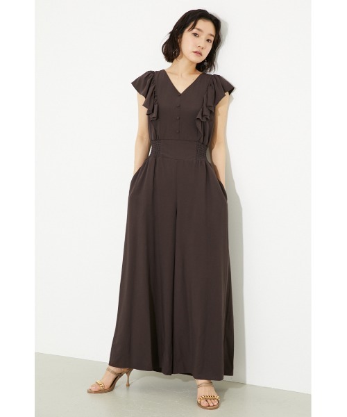 rienda（リエンダ）の「ショルダーフリルロンパース（つなぎ/オールインワン・レディース・ブラウン/オレンジ系その他/ライトベージュ/ブルー・SMALL/MEDIUM）」の10枚目の写真