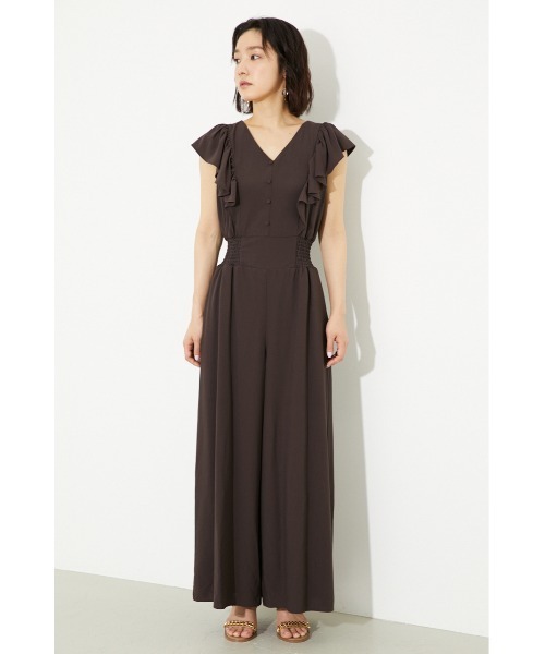 RANCLIC ワンショルダーロンパース rienda | 2WAYオフショルダービッグカラーニットワンピース