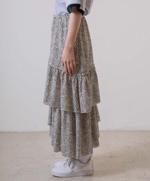 WEGO（ウィゴー）の「WEGO/ランダムティアードスカート（スカート・レディース・アイボリー/アニマル・FREE）」の8枚目の写真