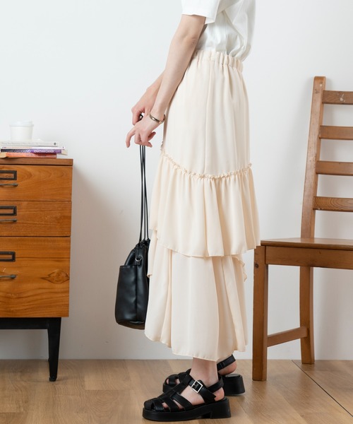 WEGO（ウィゴー）の「WEGO/ランダムティアードスカート（スカート・レディース・アイボリー/アニマル・FREE）」の16枚目の写真