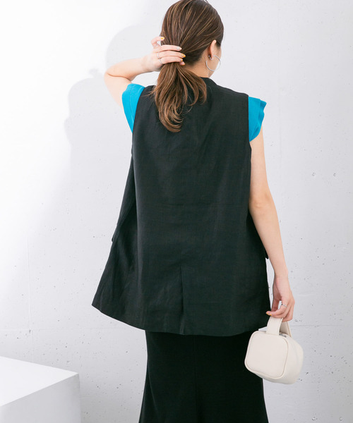 KBF（ケイビーエフ）の「リネンBIGベスト（ベスト・レディース・ブラック/オフホワイト/ダークグレー・ONE）」の17枚目の写真