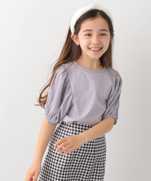 GLOBAL WORK（グローバルワーク）の「DRY/シアースリーブT半袖/キッズ/279740（Tシャツ/カットソー・キッズ・オフホワイト/ライトパープル/ダークグレー/ブラック/スカイブルー・130cm/120cm/140cm/160cm/110cm/150cm/100cm）」の2枚目の写真