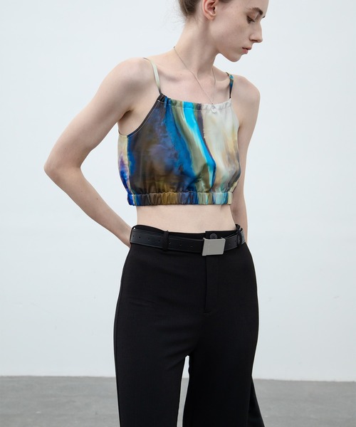 EKCOOKIES（イーケークッキーズ）の「【 EKCOOKIES 】アブストラクトプリントビスチェ（キャミソール・レディース・ブルー系その他・S/M/L）」の2枚目の写真