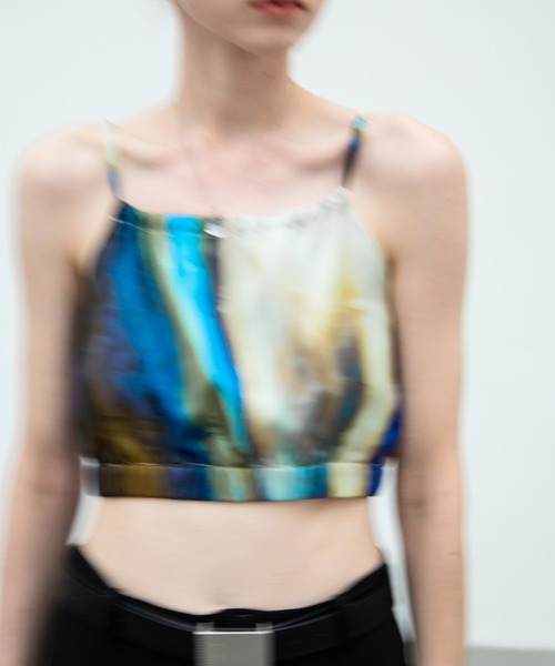 EKCOOKIES（イーケークッキーズ）の「【 EKCOOKIES 】アブストラクトプリントビスチェ（キャミソール・レディース・ブルー系その他・S/M/L）」の4枚目の写真