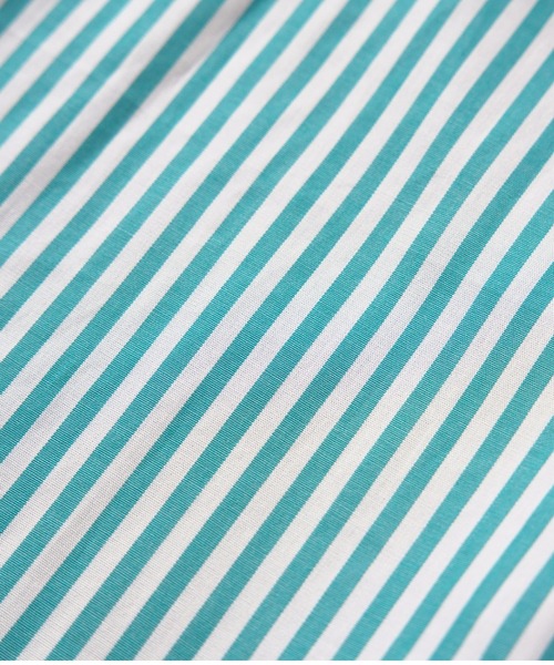 BRICK & SONS(ブリックアンドサンズ)の「リラックスバックプリーツシャツ<ターコイズストライプ>(シャツ/ブラウス・メンズ・エメラルド・LL/S/M/L)」の3枚目の写真