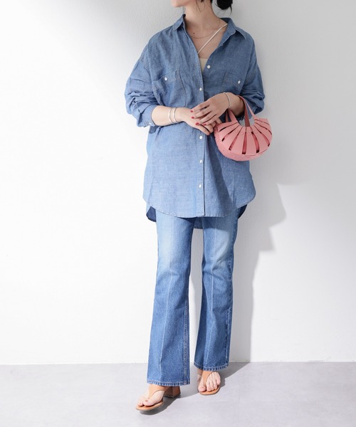 SHENERY（シーナリー）の「リネン混BIGシャツ(Blue)（シャツ/ブラウス・レディース・ブルー・FREE）」の9枚目の写真