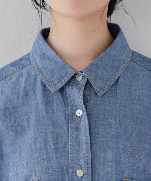 SHENERY（シーナリー）の「リネン混BIGシャツ(Blue)（シャツ/ブラウス・レディース・ブルー・FREE）」の3枚目の写真