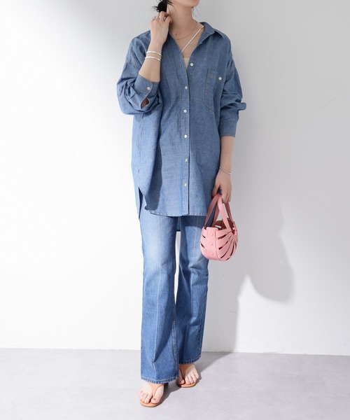 SHENERY（シーナリー）の「リネン混BIGシャツ(Blue)（シャツ/ブラウス・レディース・ブルー・FREE）」の5枚目の写真