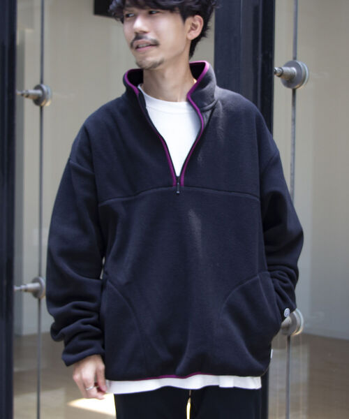 DISCUS ATHLETIC（ディスカス　アスレチック）の「【DISCUS ATHLETIC/ディスカス アスレチック】別注ハーフジップフリースプルオーバー（スウェット・メンズ・アイボリー/ブラック/ブルー・M/L/XL）」の7枚目の写真