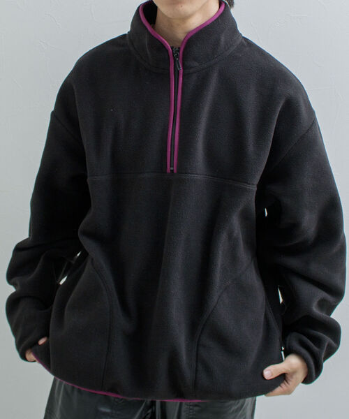 DISCUS ATHLETIC（ディスカス　アスレチック）の「【DISCUS ATHLETIC/ディスカス アスレチック】別注ハーフジップフリースプルオーバー（スウェット・メンズ・アイボリー/ブラック/ブルー・M/L/XL）」の4枚目の写真