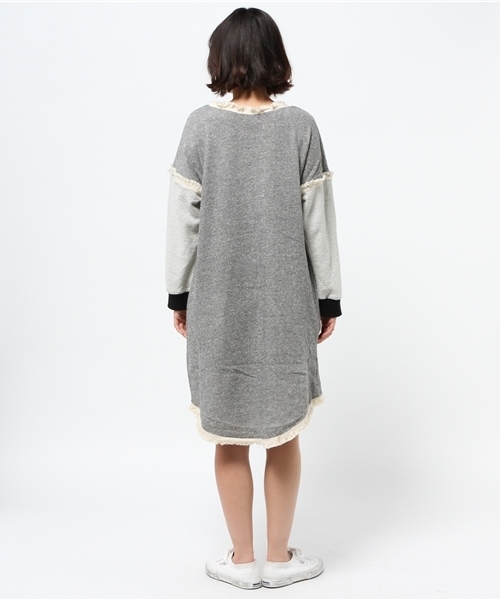 mystic(ミスティック)の「裏毛フリンジワンピース(ワンピース・レディース・グレー/ブラック/ボルドー・フリ-)」の7枚目の写真