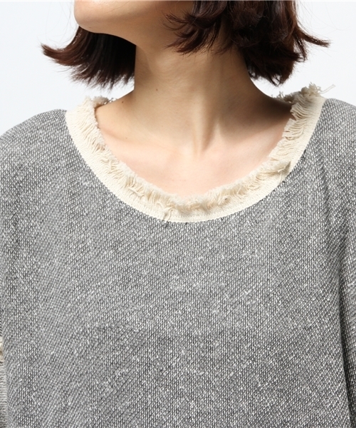 mystic(ミスティック)の「裏毛フリンジワンピース(ワンピース・レディース・グレー/ブラック/ボルドー・フリ-)」の8枚目の写真