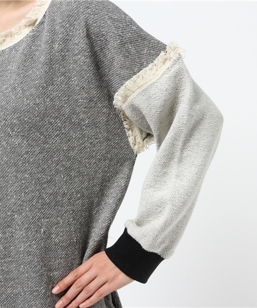 mystic(ミスティック)の「裏毛フリンジワンピース(ワンピース・レディース・グレー/ブラック/ボルドー・フリ-)」の9枚目の写真