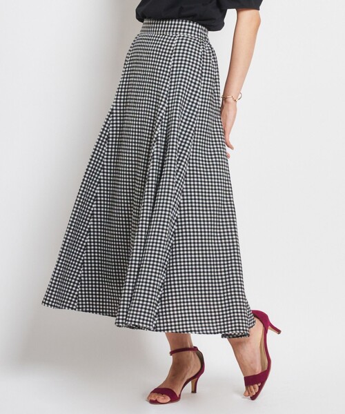 Feroux（フェルゥ）の「【洗える】ギンガムチェック フレアスカート（スカート・レディース・ホワイト系2/ブラック系2・1/2）」の2枚目の写真