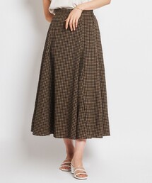 【洗える】ギンガムチェック フレアスカート