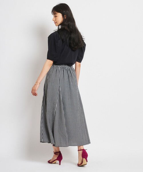 Feroux（フェルゥ）の「【洗える】ギンガムチェック フレアスカート（スカート・レディース・ホワイト系2/ブラック系2・1/2）」の5枚目の写真