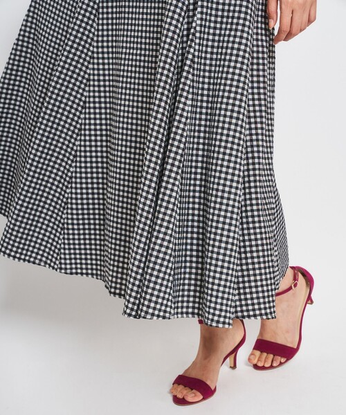 Feroux（フェルゥ）の「【洗える】ギンガムチェック フレアスカート（スカート・レディース・ホワイト系2/ブラック系2・1/2）」の7枚目の写真