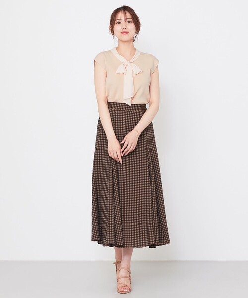 Feroux（フェルゥ）の「【洗える】ギンガムチェック フレアスカート（スカート・レディース・ホワイト系2/ブラック系2・1/2）」の10枚目の写真