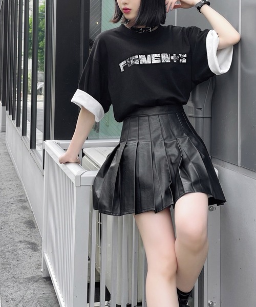 Figments（フィグメンツ）の「リバーシブルスリーブロゴTシャツ（Tシャツ/カットソー・レディース・ホワイト/スミクロ/ブルー・SMALL/MEDIUM）」の2枚目の写真