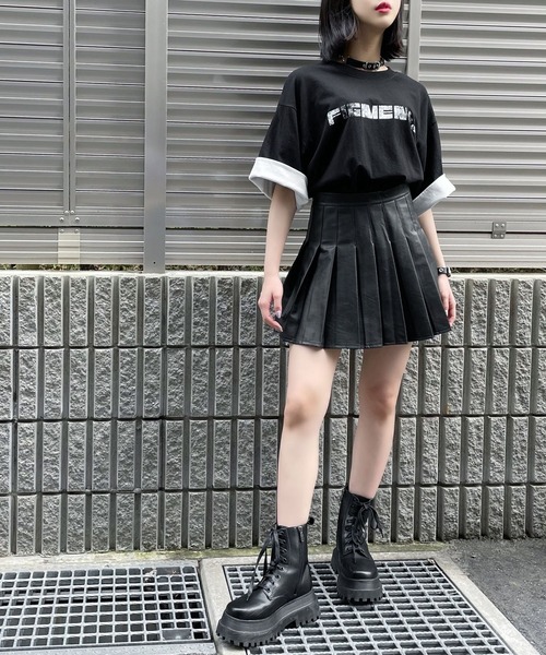 Figments（フィグメンツ）の「リバーシブルスリーブロゴTシャツ（Tシャツ/カットソー・レディース・ホワイト/スミクロ/ブルー・SMALL/MEDIUM）」の14枚目の写真