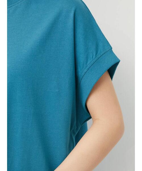 Green　Parks（グリーンパークス）の「フレンチスリーブ布帛ドッキング切替チュニック（Tシャツ/カットソー・レディース・ブラック/ホワイト/グレー/ブルー・FREE）」の20枚目の写真