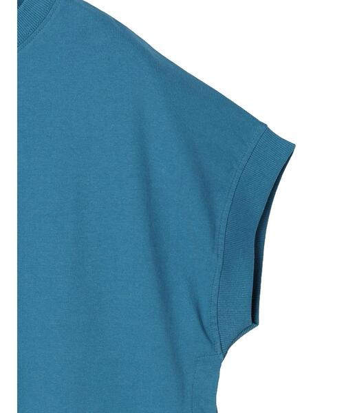 Green　Parks（グリーンパークス）の「フレンチスリーブ布帛ドッキング切替チュニック（Tシャツ/カットソー・レディース・ブラック/ホワイト/グレー/ブルー・FREE）」の5枚目の写真