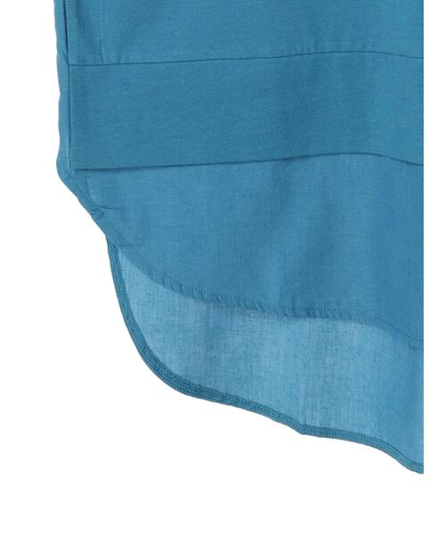 Green　Parks（グリーンパークス）の「フレンチスリーブ布帛ドッキング切替チュニック（Tシャツ/カットソー・レディース・ブラック/ホワイト/グレー/ブルー・FREE）」の22枚目の写真