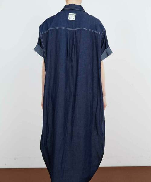 FRAPBOIS（フラボア）の「テンセルデニム ワンピース（シャツワンピース・レディース・ネイビー/サックスブルー・1/0）」の10枚目の写真