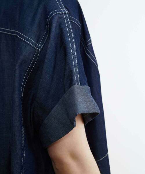 FRAPBOIS（フラボア）の「テンセルデニム ワンピース（シャツワンピース・レディース・ネイビー/サックスブルー・1/0）」の11枚目の写真