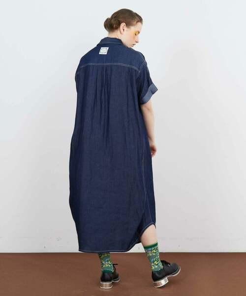FRAPBOIS（フラボア）の「テンセルデニム ワンピース（シャツワンピース・レディース・ネイビー/サックスブルー・1/0）」の18枚目の写真