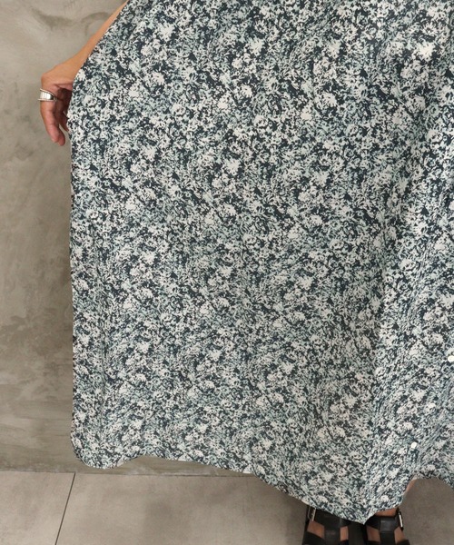 DONOBAN（ドノバン）の「花柄ボイルギャザー半袖ワンピース（シャツワンピース・レディース・ブルー系その他2/ダークベージュ/ネイビー・F）」の6枚目の写真