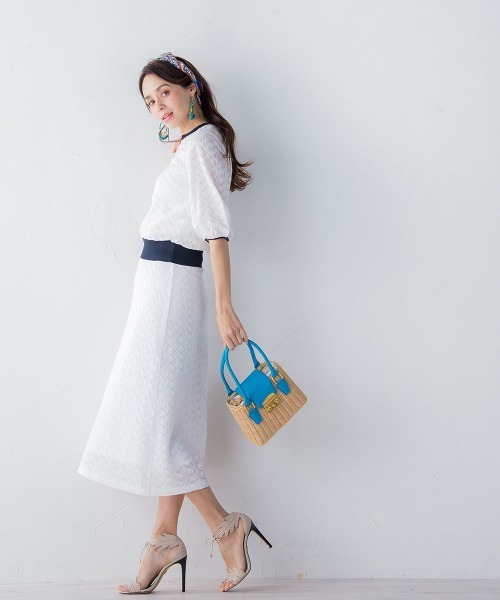 Viaggio Blu(ビアッジョブルー)の「バルファスレースAラインスカート≪手洗い可能/SET UP対応≫(スカート・レディース・ホワイト/ネイビー/ブルー系その他・S/M)」の12枚目の写真