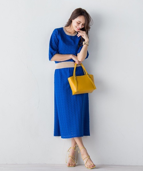 Viaggio Blu(ビアッジョブルー)の「バルファスレースAラインスカート≪手洗い可能/SET UP対応≫(スカート・レディース・ホワイト/ネイビー/ブルー系その他・S/M)」の10枚目の写真